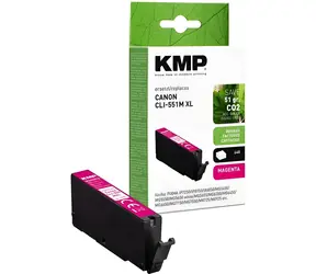 KMP CLI-551M XL (6445B001) purpurová / Kompatibilní cartridge / pro Canon / 10,5 ml / 650 stran