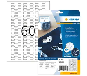Herma Kroužkové etikety bílá / Etikety / 49x10 mm / 1500 ks / A4