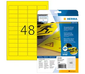 Herma signální etikety A4 45,7x21,2 mm žlutá / Fólie / voděodolné / laser / 1200 ks
