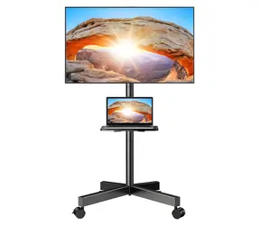 Perlegear PGTVMC06 černá / Mobilní držák pro TV / 23-60" / VESA 100x100-400x400 / nosnost 45 kg / kolečka