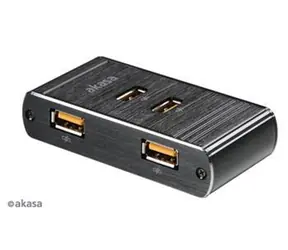 AKASA AK-SC01-BKCM / USB nabíjecí stanice / 4 porty / rychlonabíjení / broušený hliník