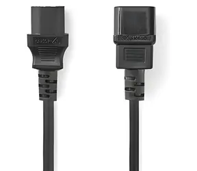 Nedis Napájecí kabel IEC-320-C14 - C13 černá / Napájecí kabel / 2 m / Poniklované / PVC