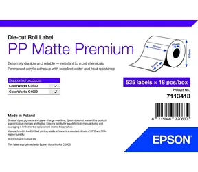 Epson Samolepicí etiketa role bílá / Etiketa / Voděodolná / 535 ks/role / InkJet