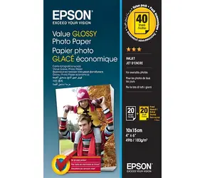 Epson Value Glossy fotopapír 10x15 / Fotopapír / Lesklý / 183 g/m2 / 40 listů