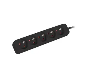 Lanberg Prodlužovací přívod černá / 230V / 3 m / 5 zásuvek / bez vypínače