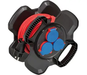 Brennenstuhl X-Gum černá / Kabelový buben / Guma / 10 m kabel / IP44 / 3 zásuvky