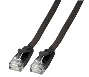 EFB Cat6A 3 m černá / Plochý patch kabel / RJ-45 / U/UTP / PVC / 10Gbit/s