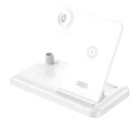 XO WX033 bílá / Bezdrátová nabíječka 4v1 / 15W / USB-C