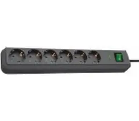 Brennenstuhl Eco-Line černá / Prodlužovací kabel / 6x zásuvka / vypínač / 1,5 m / 3680 W