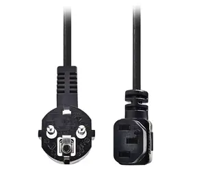 Nedis napájecí kabel Schuko - IEC-320-C13 černý 2 m / Napájecí kabel / 230V / 10A / Úhlové konektory