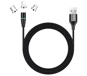 Colorway / Nabíjecí kabel 3v1 / Lightning + Micro-USB + USB-C / Magnetický / QC3.0 / 2,4 A / 1 m