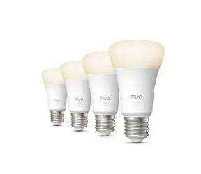 Philips Hue White A60 E27 4 ks / Chytrá LED žárovka / 810 lm / 2700 K / stmívatelná