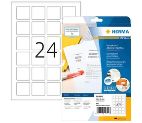 Herma etikety pro QR kódy 40x40 mm bílá / Etikety / A4 / čtvercové / 600 ks