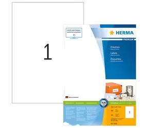 Herma Etikety Premium A4 bílá 210x297 mm / Etikety / papír / 200 ks / 200 listů
