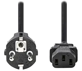Nedis napájecí kabel 230V černá / Napájecí kabel / přípojný 10A / IEC-320-C13 / přímá zástrčka Schuko / 2m