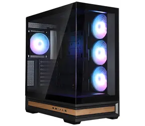 Zalman P40 Namu černá / Skříň / ATX / 4x 120mm ARGB / 2x USB 3.0 + 1x USB-C / panoramatická / dřevěné doplňky