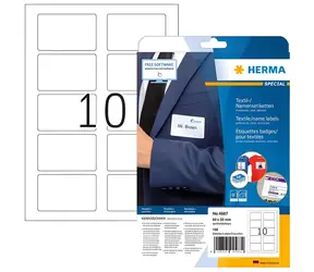 Herma textilní jmenovky 80x50 mm bílá / Etikety / snímatelné / laser / 100 ks