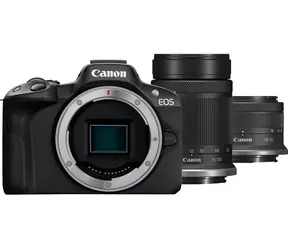 Canon EOS R50 černá + RF-S 18-45mm + RF-S 55-210mm IS STM / Bezzrcadlový fotoaparát / APS-C / 4K / Dotykový LCD