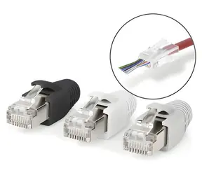 Nedis RJ45 konektor Pass Through / Konektor / CAT6a FTP / Pozlacený / 10 ks / bílá, černá, šedá