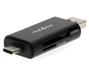 Nedis duální čtečka paměťových karet / Čtečka paměťových karet / USB-C a USB-A / USB 3.2 Gen1 / SD/microSD/SDHC/SDXC