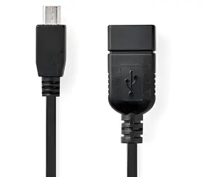 Nedis OTG adaptér Mini USB(M) - USB-A(F) černá / Adaptér / USB 2.0 / OTG / 480 Mbps / 0,20 m