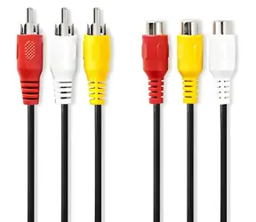 Nedis Kompozitní video kabel 3x RCA - 3x RCA 5 m černý / Kabel / poniklované konektory / 480p