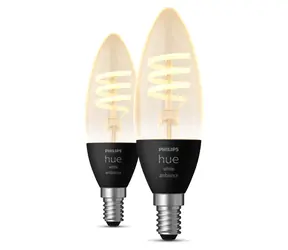 Philips Hue WA Filament E14 černá / Chytrá LED žárovka / 4,6W / Bluetooth/Zigbee / 2 ks