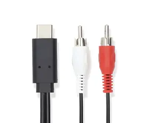 Nedis adaptér USB-C - 2x RCA černý / Adaptér / USB 3.2 Gen 1 / 1 m