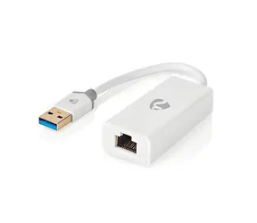 Nedis adaptér USB-A - RJ45 bílý / Adaptér / USB 3.2 Gen 1 / 1 Gbps / 0,20 m