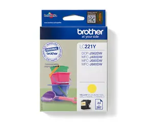 Brother LC-221Y žlutá / Inkoustová cartridge / 260 stran / MFC-J880DW