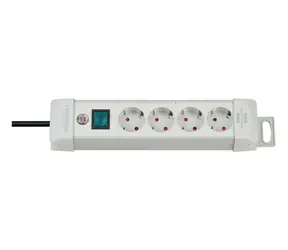 Brennenstuhl Premium-Line světle šedá / Prodlužovací kabel / 4 zásuvky / 1,8 m / vypínač
