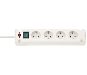 Brennenstuhl Bremounta bílá / Prodlužovací kabel / 4 zásuvky / 1,5 m / 3500 W / dětská pojistka