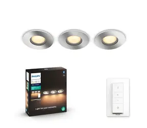 Philips Hue Adore LED 5.5W 3ks chrom / LED bodové svítidlo / GU10 / IP44 / Bluetooth, Zigbee
