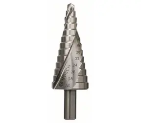 BOSCH 2608597520 / Stupňovitý vrták HSS / Rozměry 6-30 x 4 x 10 mm / 13 stupňů / 1 ks