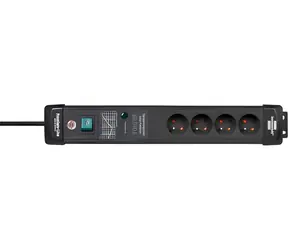 Brennenstuhl Premium-Line / Přepěťová ochrana / 4 zásuvky / 3 m kabel / 60 000 A / vypínač