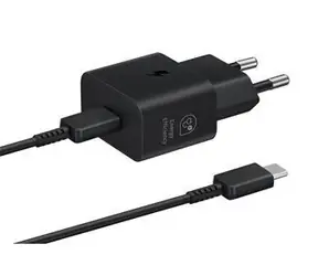 Samsung EP-T2510EBE + EP-DN980BBE / Cestovní nabíječka USB-C 25W + datový kabel / černá / OOB Bulk