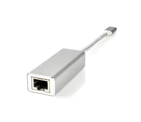 Nedis adaptér USB-C - RJ45 stříbrná / Adaptér / USB 3.2 Gen 1 / 1 Gbps / 0,20 m