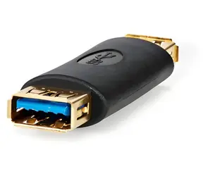Nedis USB-A - USB-A antracit / Adaptér / USB 3.2 Gen 1 / 5 Gbps / Pozlacené konektory