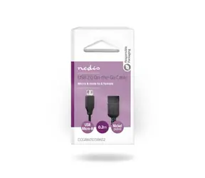 Nedis OTG adaptér Micro-B(M) - USB-A(F) černá / Adaptér / USB 2.0 / 480 Mbps / poniklovaný