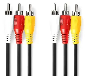 Nedis Kompozitní video kabel 3x RCA - 3x RCA černá / Kabel / 480p / 2 m