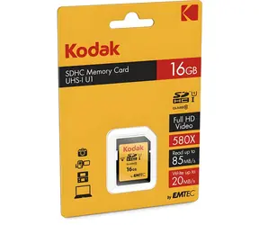 Kodak SDHC 16GB / Paměťová karta / UHS-I (U1) / Class 10 / V10 / čtení 85 MB/s
