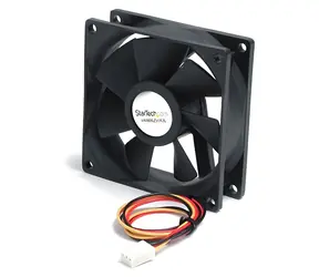 StarTech tichý ventilátor 80 mm černý / Ventilátor / 80x80x25 mm / -10 až 80 °C / plast