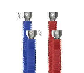 MERABELL Připojovací sada Aqua Flexi / G1/2"-G1/2" / 30-60 cm / 2 ks hadic / modrá, červená