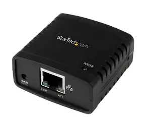 StarTech USB tiskový server / Tiskový server / 1x RJ-45 / 1x USB 2.0 / LPR / černá