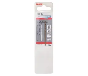 BOSCH Vrták do kovu HSS-Co 2,5x57 mm / Vrták do kovu / Průměr 2,5 mm / Délka 57 mm