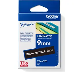 Brother TZe-325 černá/bílá / Páska / Laminovaná / 9 mm / 8 m