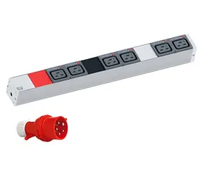 BACHMANN 800.0111 / Napájecí panel / 1U / 6x C19 / 3x16A vidlice / 3 m