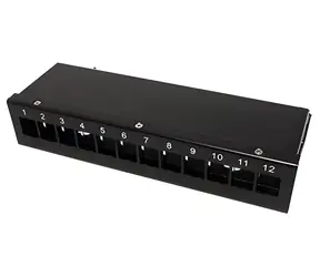 Value Patch panel pro keystone moduly černý / Patch panel / 12 portů / STP / neosazený / 19"