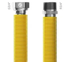Merabell Gas Flexi R3/4" - G3/4" žlutá / Přívodní hadice na plyn / 30-60 cm