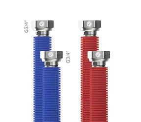Merabell Aqua Flexi G3/4"-G3/4" / Připojovací set / 2 ks hadice / 30-60 cm / modrá, červená